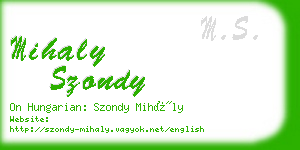 mihaly szondy business card